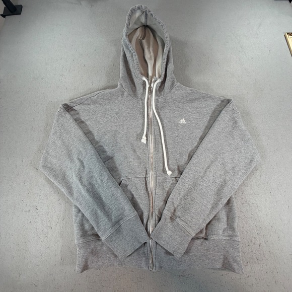 adidas Tops - Adidas Women's Full Zip Hoodie Heather Gray French Terry Sweatshirt M